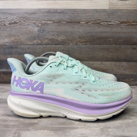 Hoka Shoes - Hoka One One Womens Size 10 B Clifton 9 Running Shoes Teal Purple 1127896 SOLM